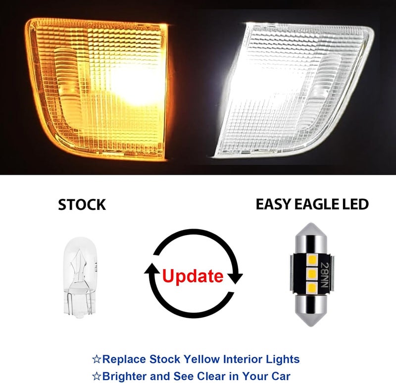 EASY EAGLE LED Interior Car Lights for Honda-CRV-2007-2012: 10 Piece Kit White LED Light Bulbs - Super Bright 6000K + Install Tool - Image 2